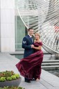 Ball Gown Off-the-shoulder Satin Modest Prom Dresses With Ruched