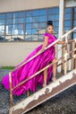 Ball Gown Off-the-shoulder Satin Modest Prom Dresses With Ruched