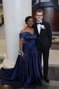 Ball Gown Off-the-shoulder Satin Modest Prom Dresses With Ruched