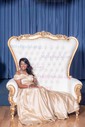 Ball Gown Off-the-shoulder Satin Modest Prom Dresses With Ruched