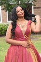 Ball Gown V-neck Sparkly Sequin Prom Dresses With Ruched