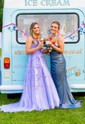 Ball Gown Scoop Neck Tulle Prom Dresses With Appliques