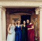 A-line V-neck Silk-like Satin Sweep Train Split Front Prom Dresses