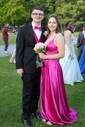 A-line V-neck Silk-like Satin Sweep Train Split Front Prom Dresses