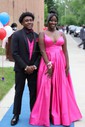 Ball Gown V-neck Satin Prom Dresses With Floor-length