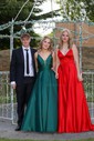 Ball Gown V-neck Satin Floor-length Pockets Prom Dresses