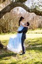 Ball Gown Scoop Neck Tulle Prom Dresses With Appliques