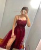 Ball Gown Scoop Neck Tulle Prom Dresses With Appliques