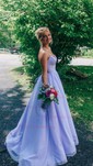 Ball Gown V-neck Floor-length Tulle Prom Dresses