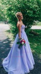 Ball Gown/Princess Floor-length V-neck Glitter Pockets Prom Dresses