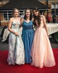 Ball Gown V-neck Floor-length Tulle Prom Dresses