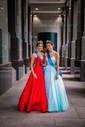 Ball Gown V-neck Floor-length Tulle Prom Dresses