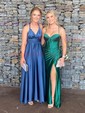 Sheath/Column Sweetheart Satin Corset Prom Dresses With Ruched