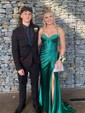Sheath/Column Sweetheart Satin Corset Prom Dresses With Ruched