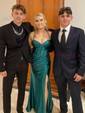 Sheath/Column Sweetheart Satin Corset Prom Dresses With Ruched