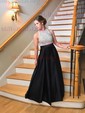 Ball Gown/Princess Floor-length Halter Satin Beading Prom Dresses