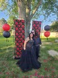 Princess Strapless Lace Tulle Ruffle Prom Dresses With Appliques