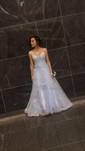 Princess Strapless Lace Tulle Ruffle Prom Dresses With Appliques