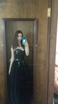 Princess Strapless Lace Tulle Ruffle Prom Dresses With Appliques