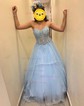 Princess Sweetheart Lace Tulle Sweep Train Appliques Lace Prom Dresses