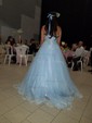 Princess Strapless Lace Tulle Ruffle Prom Dresses With Appliques