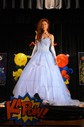 Princess Strapless Lace Tulle Ruffle Prom Dresses With Appliques