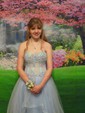 Princess Strapless Lace Tulle Ruffle Prom Dresses With Appliques