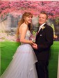 Princess Strapless Lace Tulle Ruffle Prom Dresses With Appliques