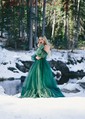 Ball Gown Off-the-shoulder Tulle Modest Prom Dresses With Puff Sleeve