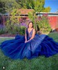 Ball Gown V-neck Tulle Prom Dresses With Appliques