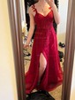 A-line Sweetheart Tulle Corset Prom Dresses With Appliques