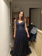 A-line Sweetheart Tulle Corset Prom Dresses With Appliques