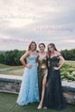 A-line Sweetheart Tulle Corset Prom Dresses With Appliques