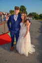 Ball Gown Scoop Neck Tulle Prom Dresses With Appliques