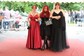 Burgundy Ball Gown V-neck Satin Prom Dresses With Ruched