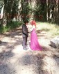 Ball Gown V-neck Tulle Prom Dresses With Appliques