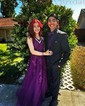 Ball Gown V-neck Tulle Prom Dresses With Appliques