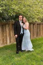 Mermaid Scoop Neck Tulle Prom Dresses With Appliques