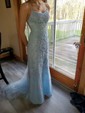 Mermaid Scoop Neck Tulle Prom Dresses With Appliques