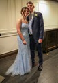 Mermaid Scoop Neck Tulle Prom Dresses With Appliques
