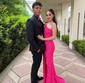 Sheath/Column One Shoulder Velvet Sequins Sweep Train Split Front Prom Dresses