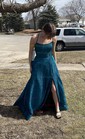 Ball Gown Square Neck Glitter Prom Dresses With Ruched