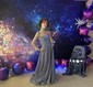 Ball Gown Square Neck Glitter Prom Dresses With Ruched