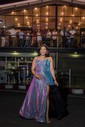 Ball Gown Square Neck Glitter Prom Dresses With Ruched