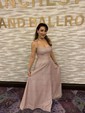 Ball Gown Square Neck Glitter Prom Dresses With Ruched