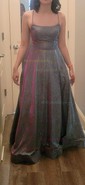 Ball Gown Square Neck Glitter Prom Dresses With Ruched