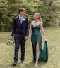 Sheath/Column V-neck Sparkly Sequin Prom Dresses