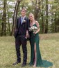 Sheath/Column V-neck Sparkly Sequin Prom Dresses