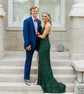 Sheath/Column V-neck Sparkly Sequin Prom Dresses