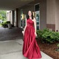 Ball Gown One Shoulder Satin Prom Dresses With Ruched